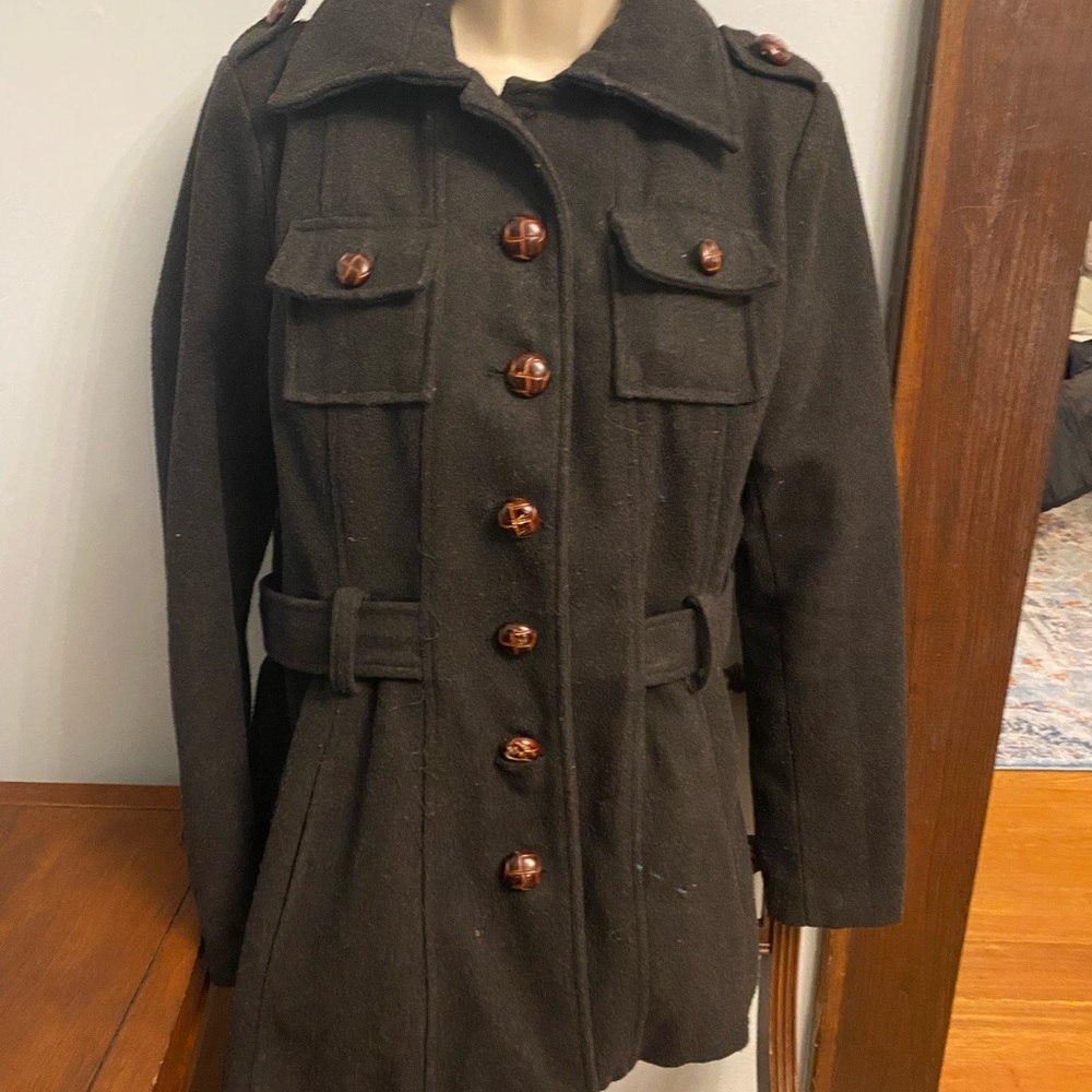 Ladies Wool Button Down Belted Jacket - image 7